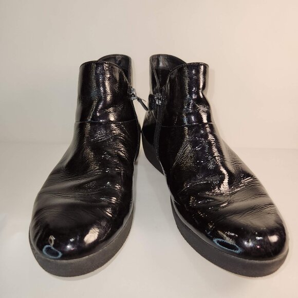 Fittlop Patent Leather ankle bootie Sz 7 Supercomfp - Picture 1 of 10